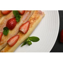 Cottage cheese and strawberry crepes